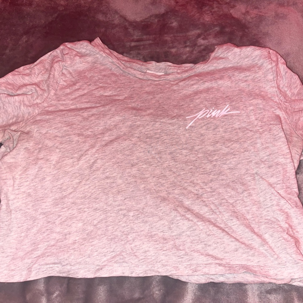 Gray pink crop top